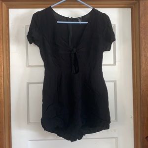 Black peekaboo romper